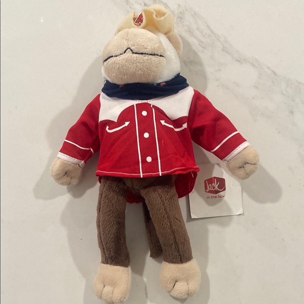 Angel Baseball Rally Monkwy give away. Jack in the Box cowboy with Red Jacket